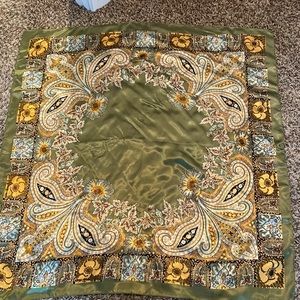 Large, multi-color, silk-like scarf